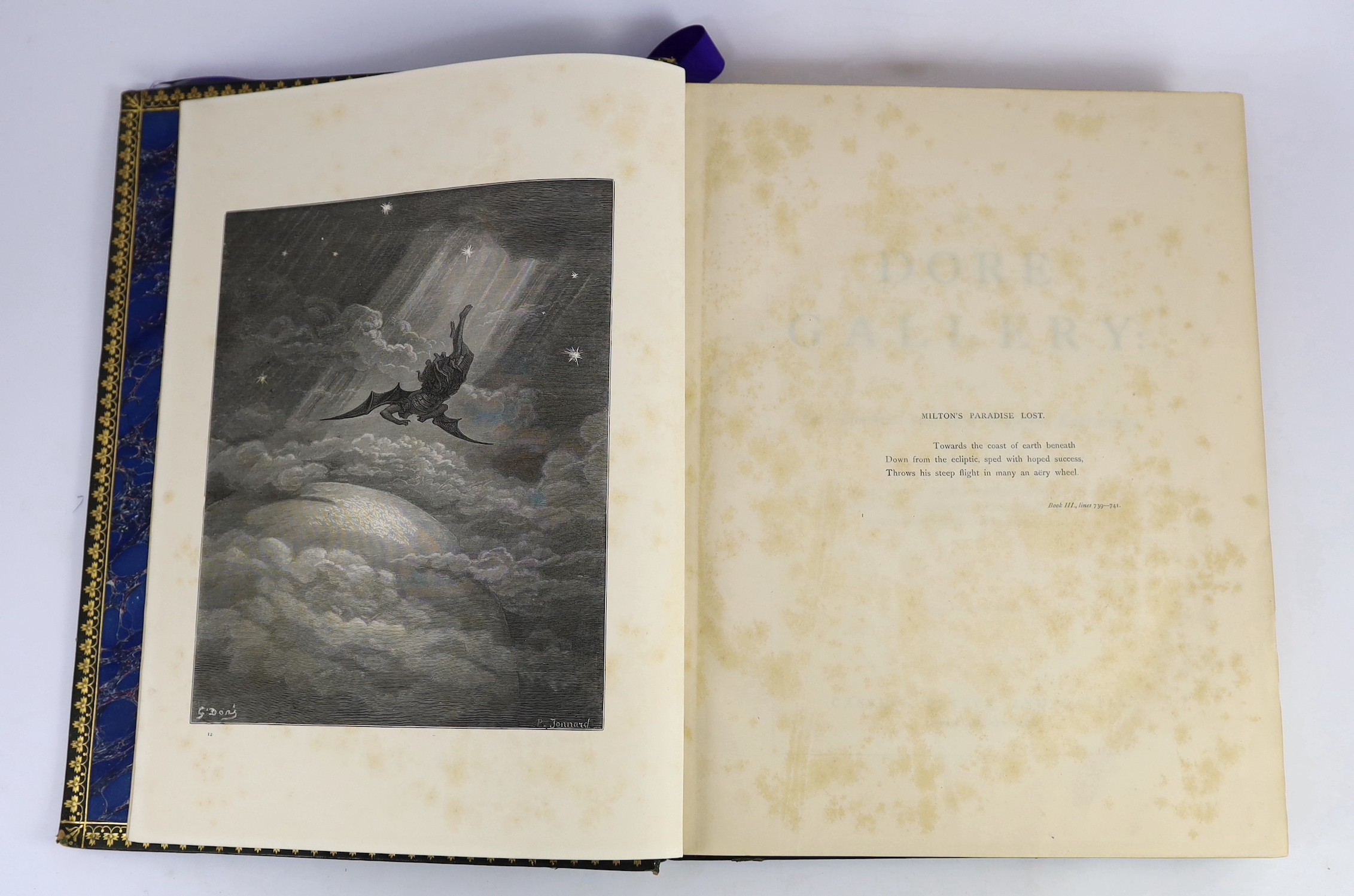 Dore, Gustave - The Dore Gallery, 2 vols, folio, black leather gilt, Cassell, Petter, and Galpin, London and New York, c. 1890